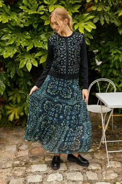 Discount Jupe Longue Fluide Imprimée Florale GERMANA Les Jupes & Pantalons