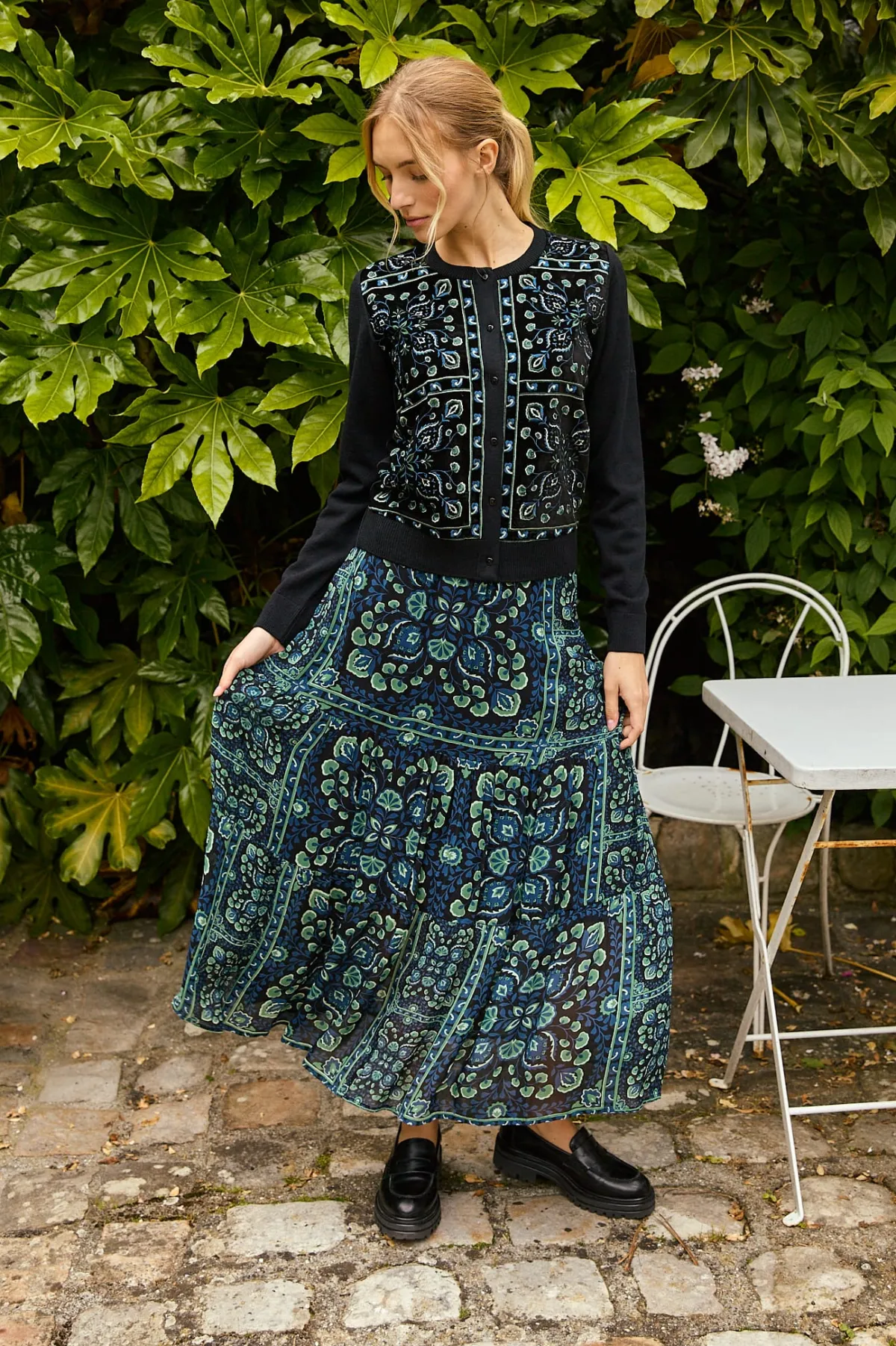 Discount Jupe Longue Fluide Imprimée Florale GERMANA Les Jupes & Pantalons