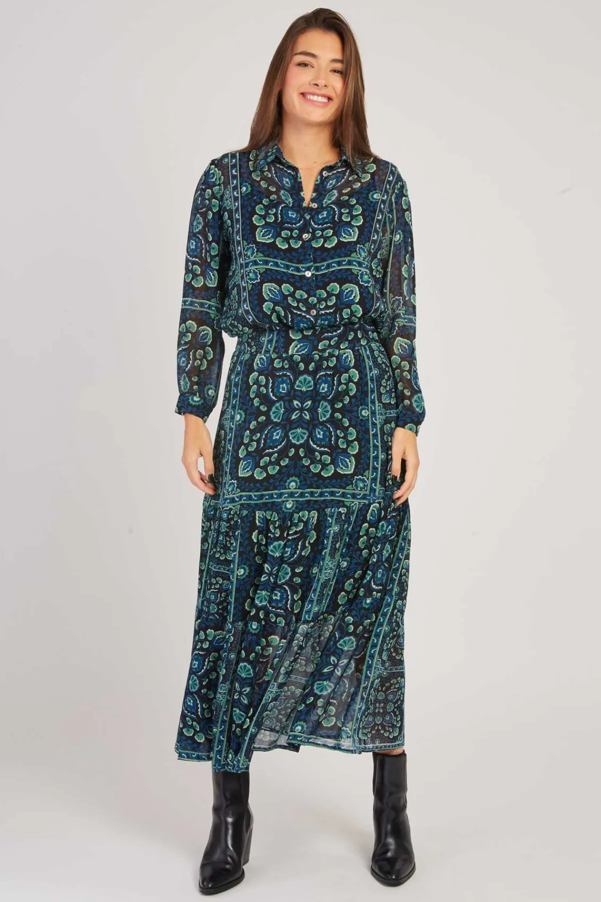 Discount Jupe Longue Fluide Imprimée Florale GERMANA Les Jupes & Pantalons