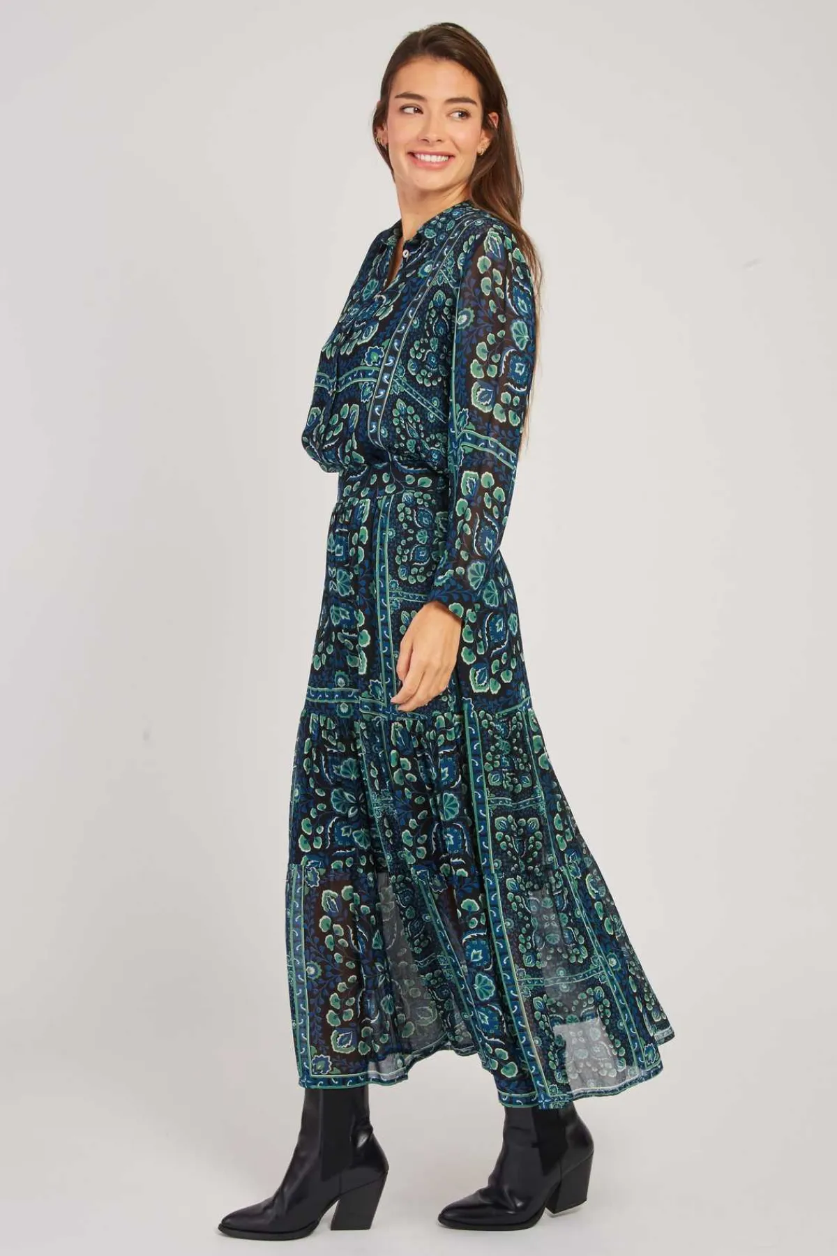 Discount Jupe Longue Fluide Imprimée Florale GERMANA Les Jupes & Pantalons