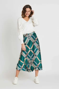 Sale Jupe midi à carreaux HARMONIE Les Jupes & Pantalons