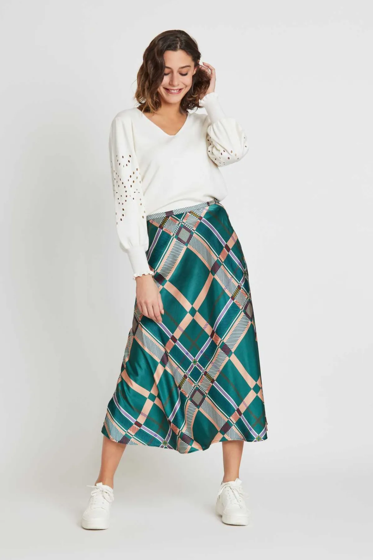 Sale Jupe midi à carreaux HARMONIE Les Jupes & Pantalons