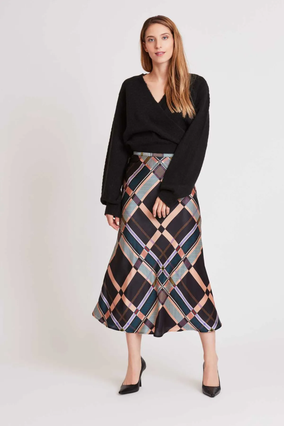 Sale Jupe midi à carreaux HARMONIE Les Jupes & Pantalons