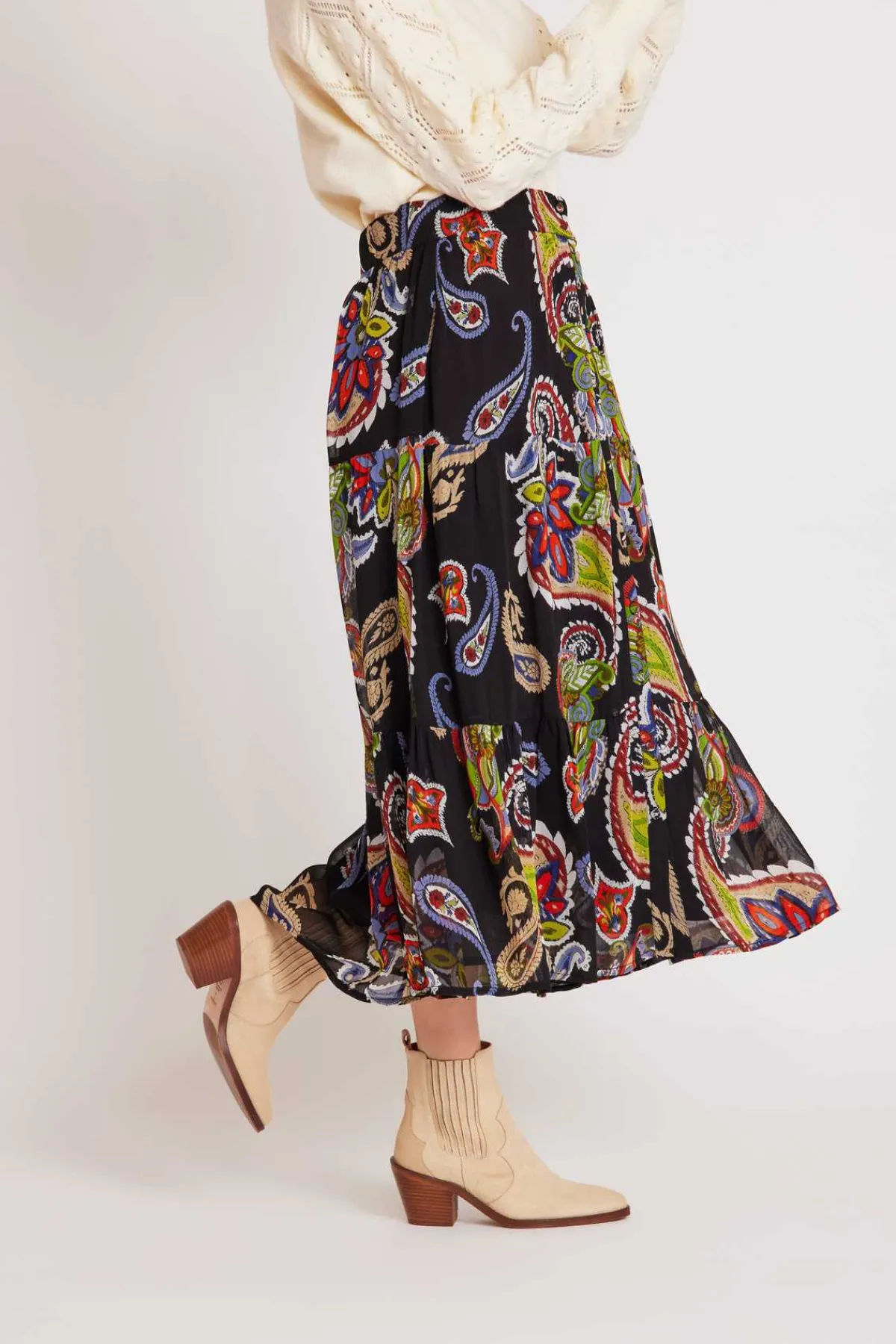 Online Jupe midi en voile de viscose imprimé HARLEY Les Jupes & Pantalons