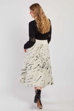 Shop Jupe midi plissée en maille GALATEA La Maille|Les Jupes & Pantalons