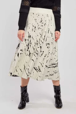 Shop Jupe midi plissée en maille GALATEA La Maille|Les Jupes & Pantalons