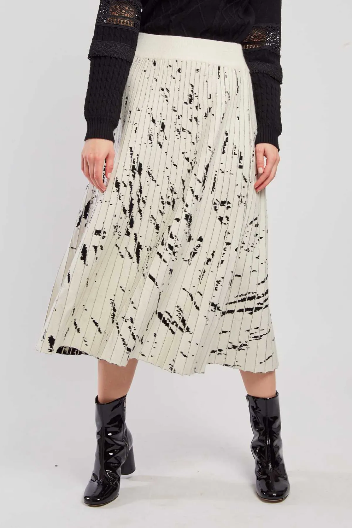 Shop Jupe midi plissée en maille GALATEA La Maille|Les Jupes & Pantalons