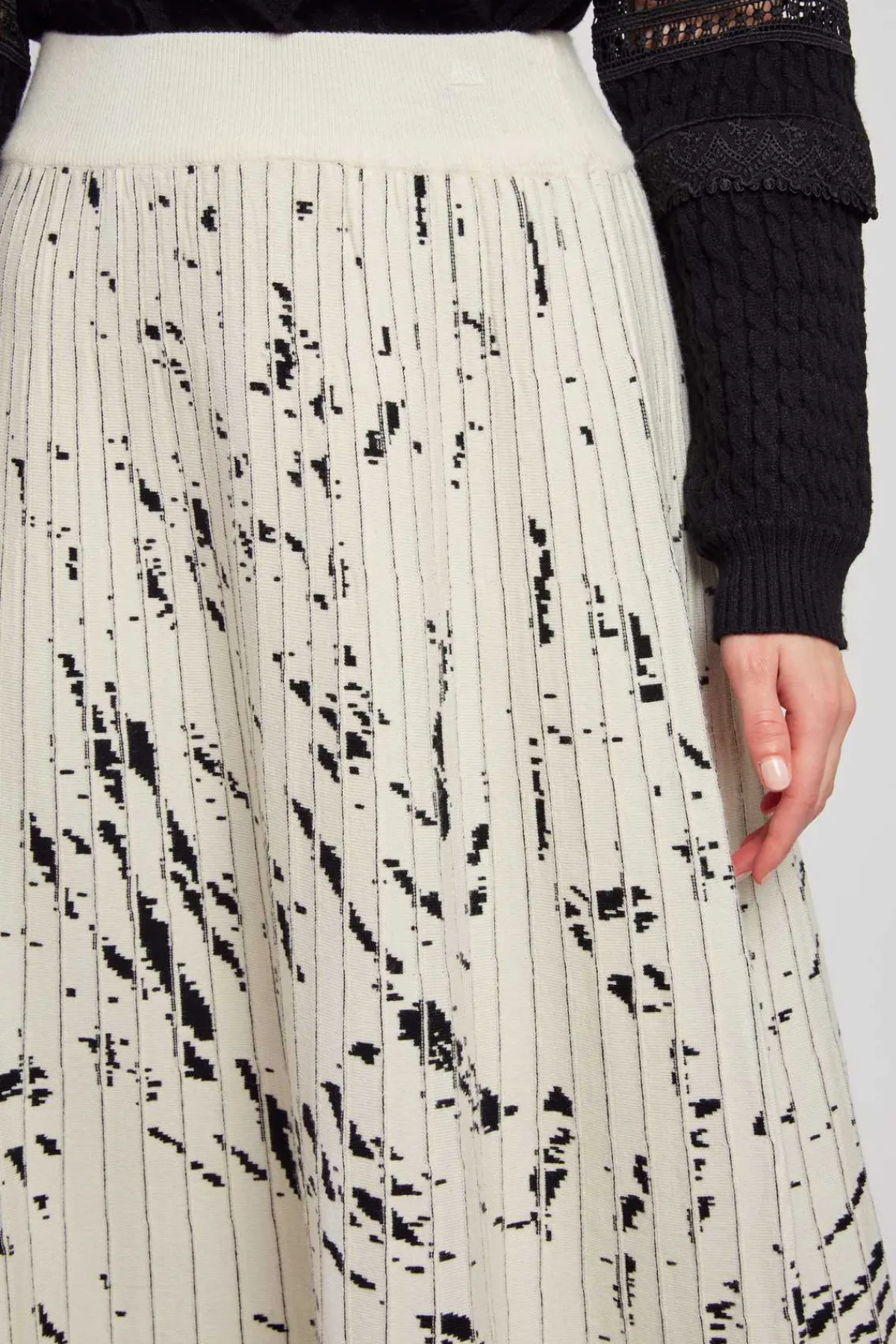 Shop Jupe midi plissée en maille GALATEA La Maille|Les Jupes & Pantalons