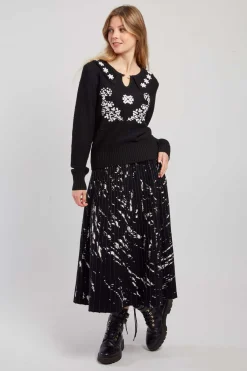 Shop Jupe midi plissée en maille GALATEA La Maille|Les Jupes & Pantalons