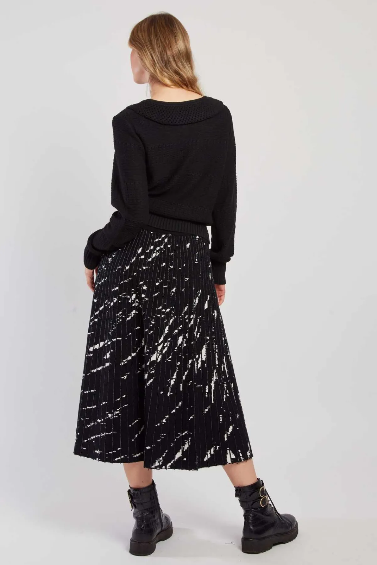 Shop Jupe midi plissée en maille GALATEA La Maille|Les Jupes & Pantalons