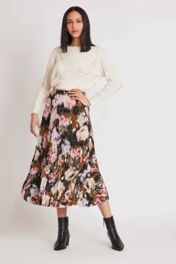 Online Jupe midi plissée et imprimée HAVANA Les Blouses, Chemisiers & Tops