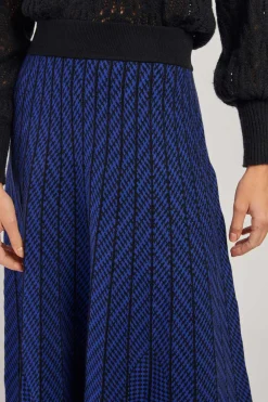 Fashion Jupe mi-long plissée en maille rayée GALANTE La Maille|Les Jupes & Pantalons