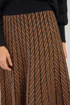 Fashion Jupe mi-long plissée en maille rayée GALANTE La Maille|Les Jupes & Pantalons