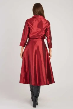 Outlet Jupe mi-longue evasée satinée GAVINA Les Jupes & Pantalons