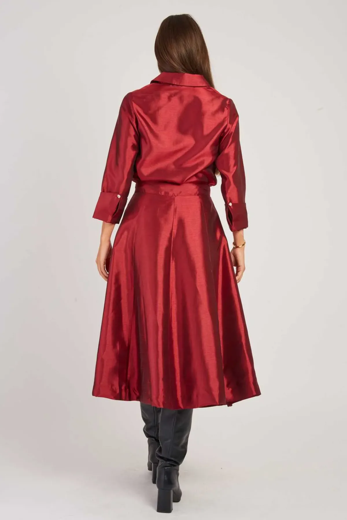 Outlet Jupe mi-longue evasée satinée GAVINA Les Jupes & Pantalons