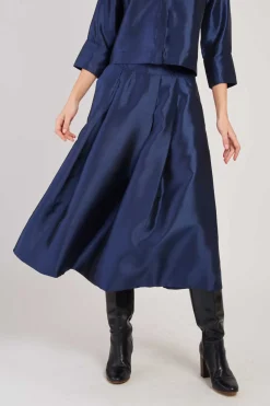 Outlet Jupe mi-longue evasée satinée GAVINA Les Jupes & Pantalons