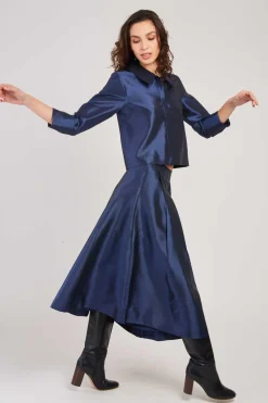 Outlet Jupe mi-longue evasée satinée GAVINA Les Jupes & Pantalons