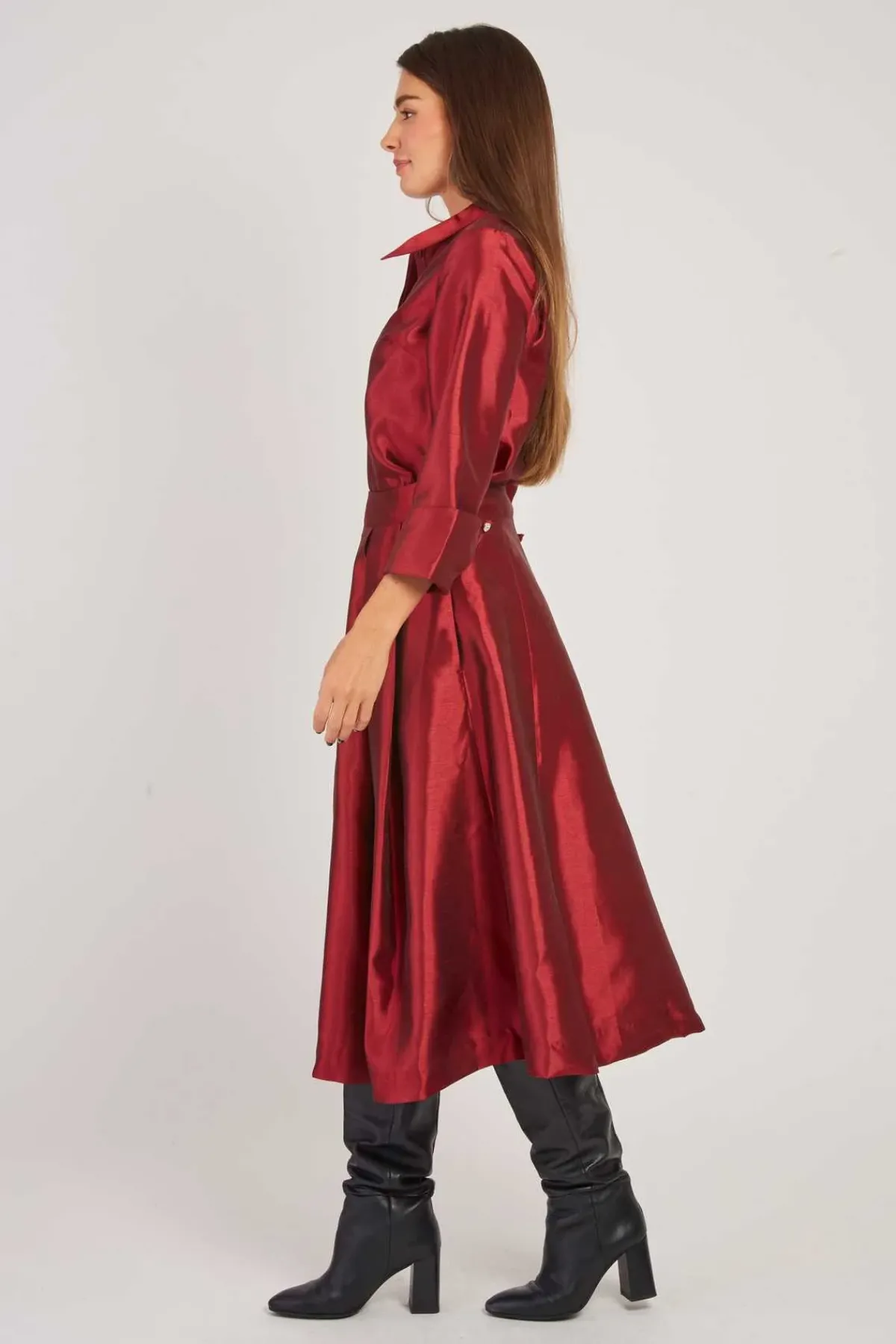 Outlet Jupe mi-longue evasée satinée GAVINA Les Jupes & Pantalons