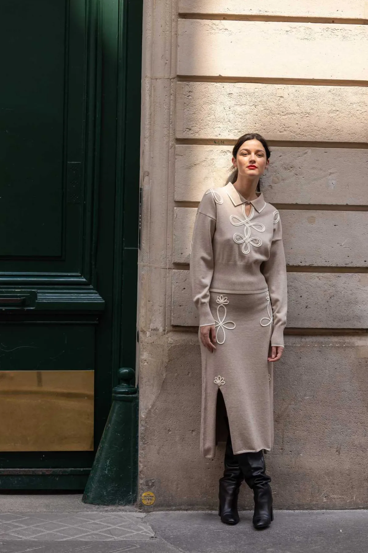 Cheap Jupe mi-longue fendue en maille GABY Les Jupes & Pantalons