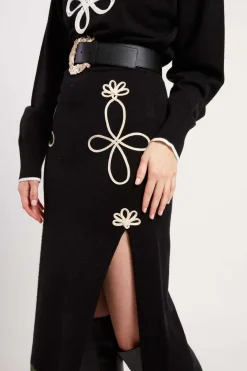 Cheap Jupe mi-longue fendue en maille GABY Les Jupes & Pantalons