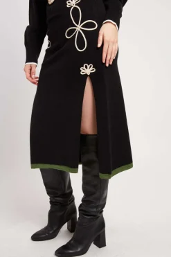 Cheap Jupe mi-longue fendue en maille GABY Les Jupes & Pantalons