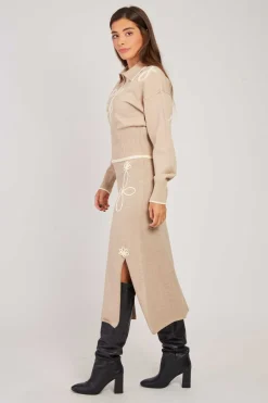 Cheap Jupe mi-longue fendue en maille GABY Les Jupes & Pantalons