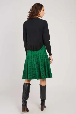 Sale Jupe mi-longue évasée en maille à carreaux GAELLE Les Jupes & Pantalons