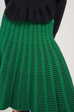 Sale Jupe mi-longue évasée en maille à carreaux GAELLE Les Jupes & Pantalons