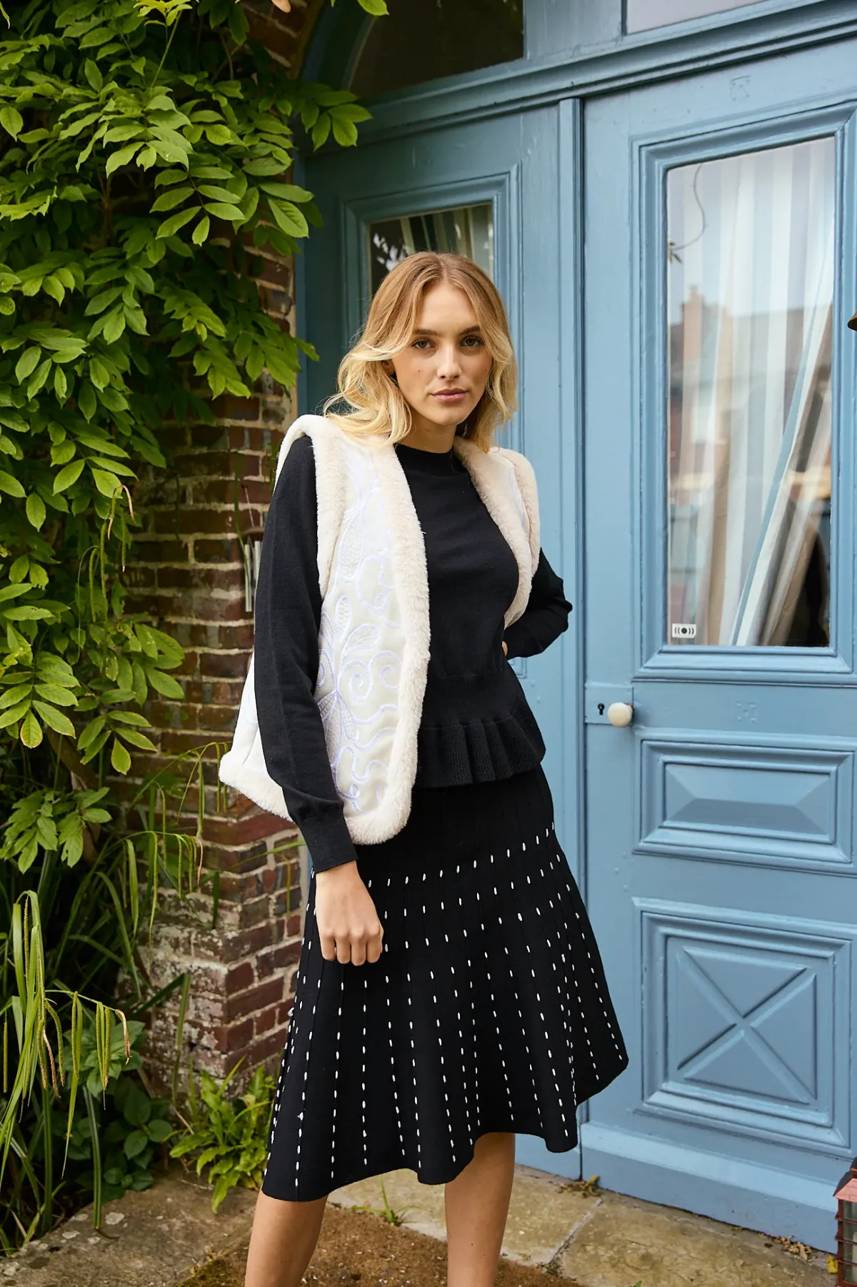 Best Sale Jupe évasée mi-longue en maille GIACOMA La Maille|Les Jupes & Pantalons