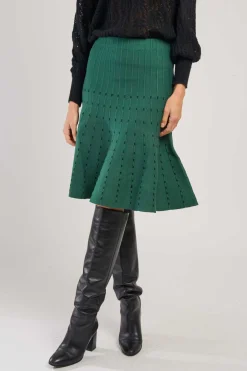 Best Sale Jupe évasée mi-longue en maille GIACOMA La Maille|Les Jupes & Pantalons