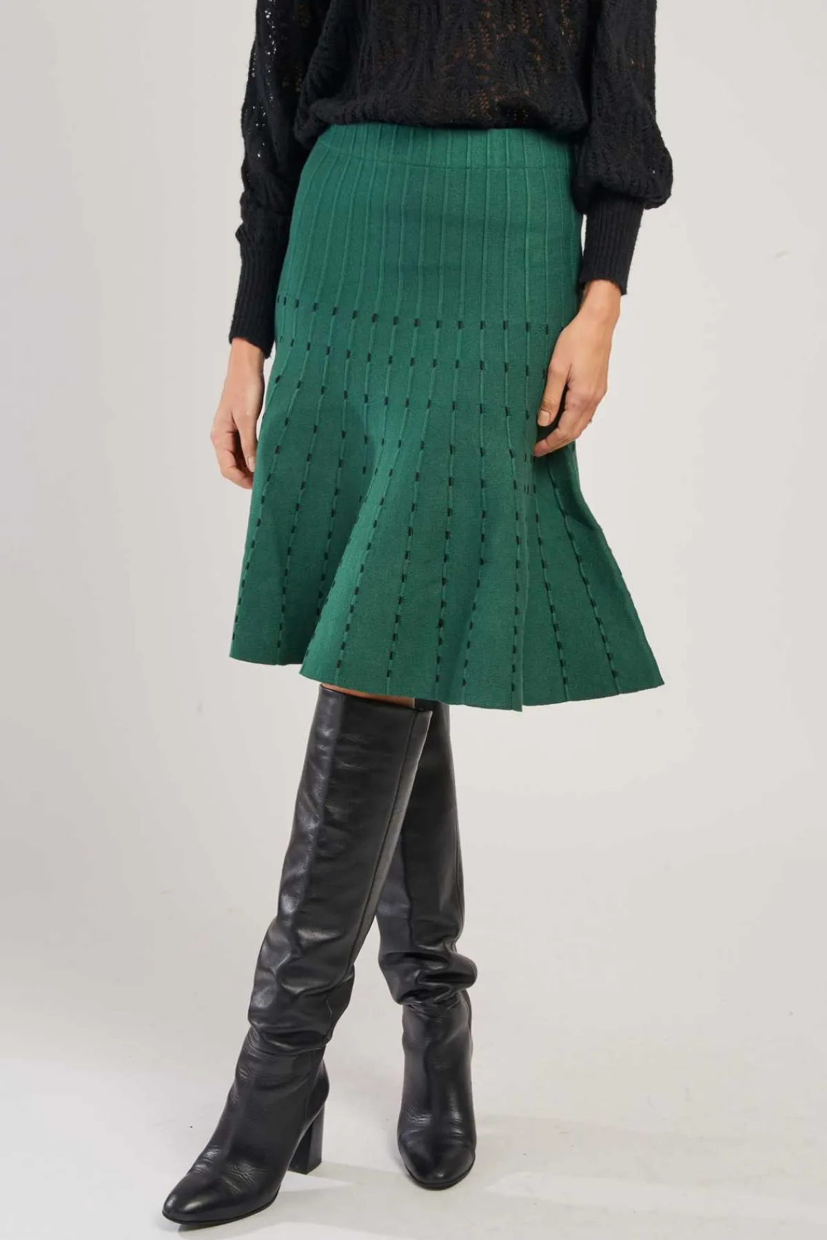 Best Sale Jupe évasée mi-longue en maille GIACOMA La Maille|Les Jupes & Pantalons