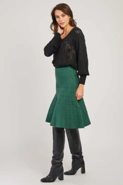 Best Sale Jupe évasée mi-longue en maille GIACOMA La Maille|Les Jupes & Pantalons