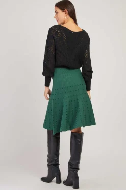 Best Sale Jupe évasée mi-longue en maille GIACOMA La Maille|Les Jupes & Pantalons