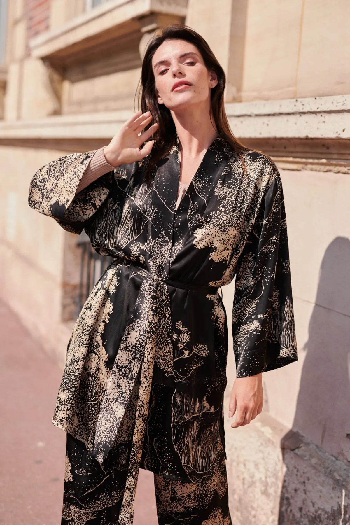 Flash Sale Kimono Paysage Imprimé CELINE Les Manteaux, Vestes & Doudounes