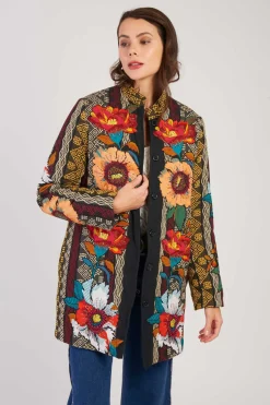 Fashion Manteau brodé en coton LIZBETH Les Manteaux, Vestes & Doudounes