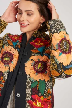 Fashion Manteau brodé en coton LIZBETH Les Manteaux, Vestes & Doudounes