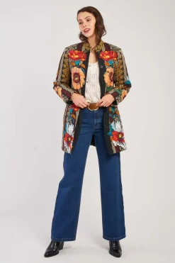 Fashion Manteau brodé en coton LIZBETH Les Manteaux, Vestes & Doudounes