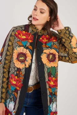 Fashion Manteau brodé en coton LIZBETH Les Manteaux, Vestes & Doudounes