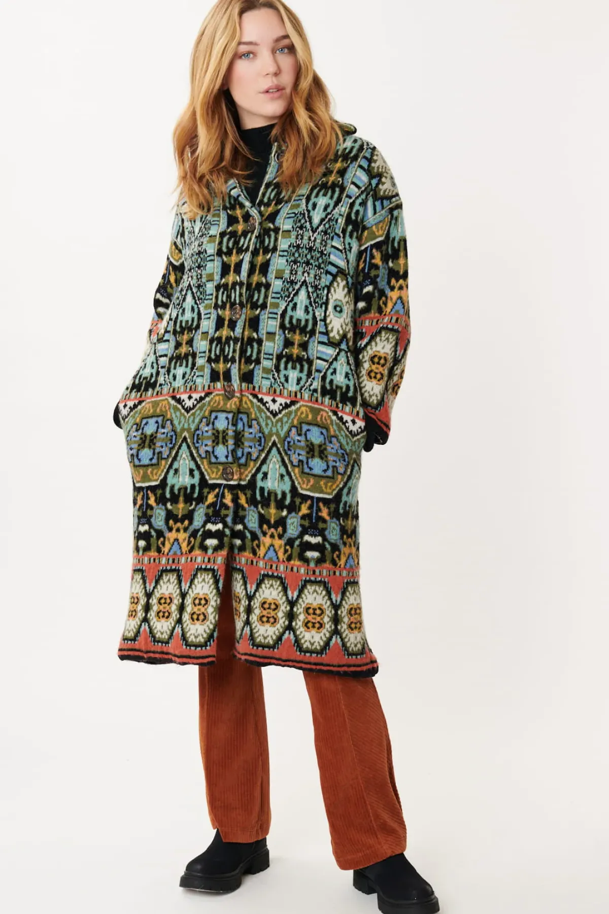 Cheap Manteau en maille jacquard LIVERPOOL Les Manteaux, Vestes & Doudounes|La Maille