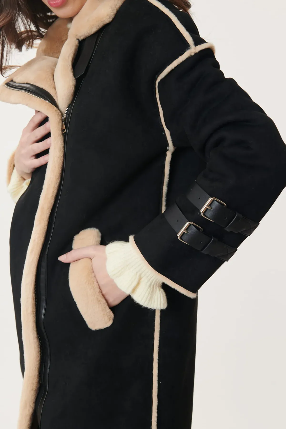 Hot Manteau en simili dain et fausse fourrure CILLA Les Manteaux, Vestes & Doudounes