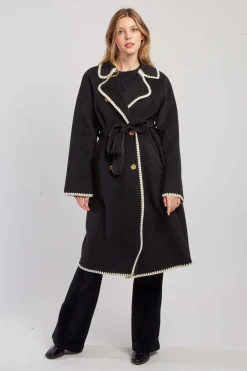 Cheap Manteau long avec ceinture LEA Les Manteaux, Vestes & Doudounes