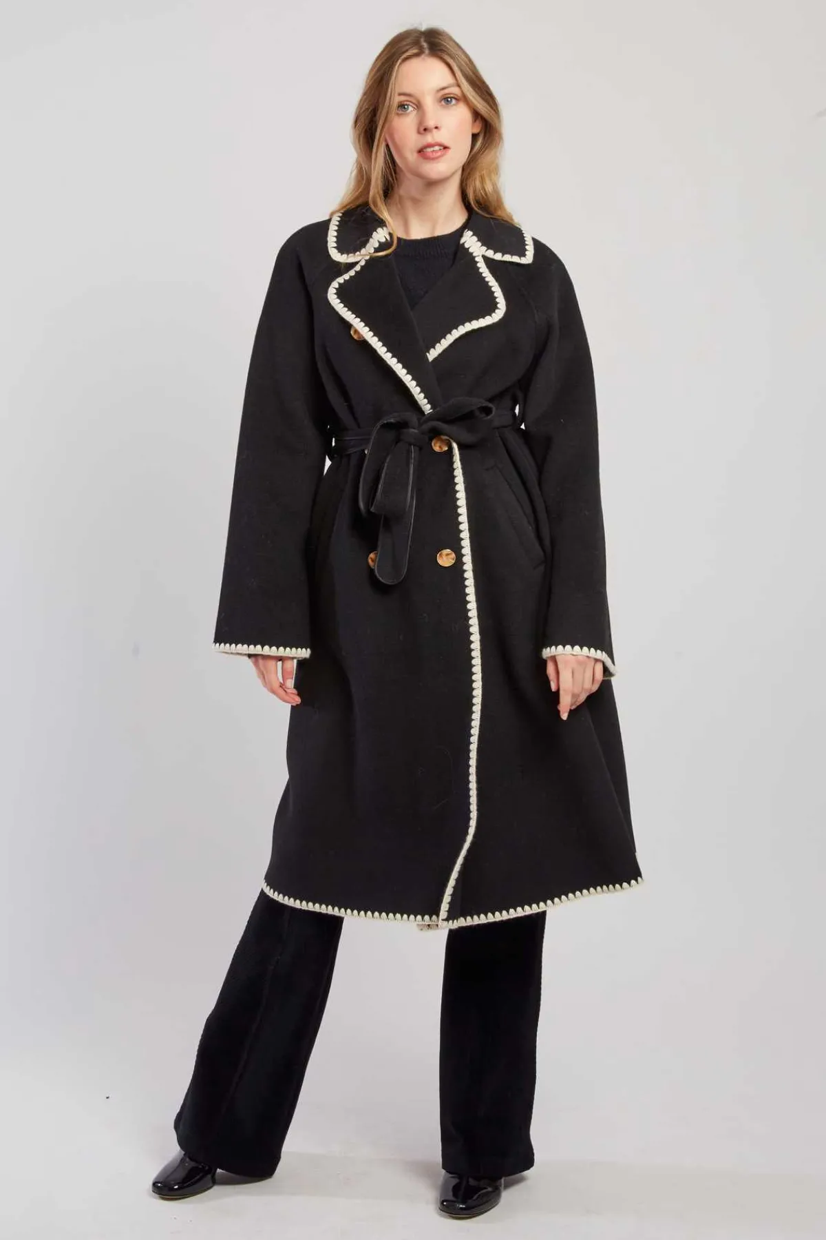 Cheap Manteau long avec ceinture LEA Les Manteaux, Vestes & Doudounes