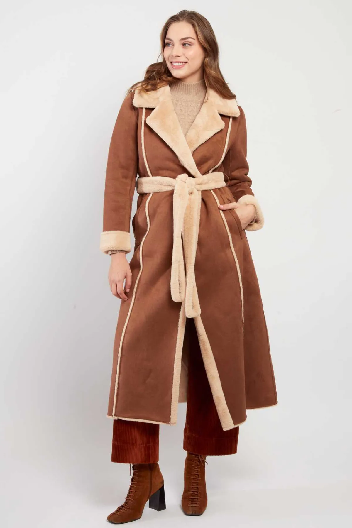 Flash Sale Manteau long reversible en fausse fourrure LÉONIE Les Manteaux, Vestes & Doudounes