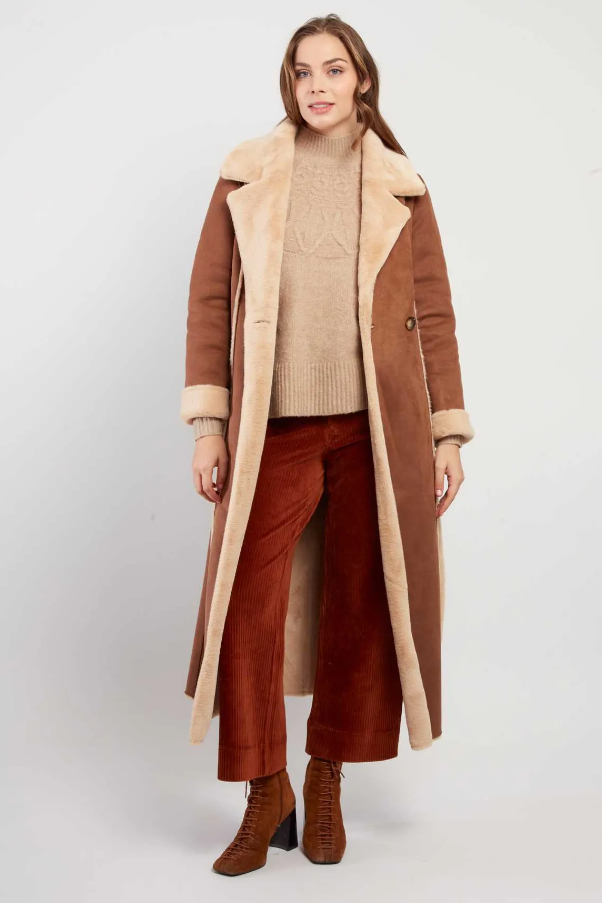 Flash Sale Manteau long reversible en fausse fourrure LÉONIE Les Manteaux, Vestes & Doudounes