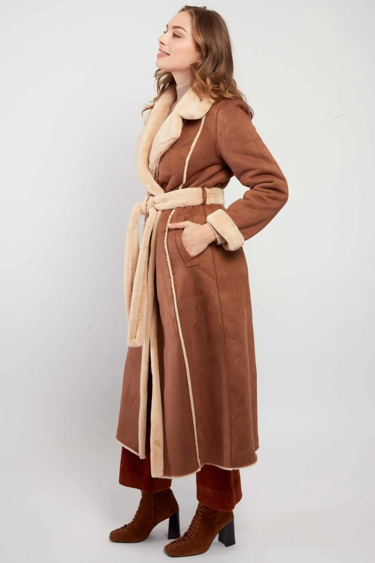 Flash Sale Manteau long reversible en fausse fourrure LÉONIE Les Manteaux, Vestes & Doudounes