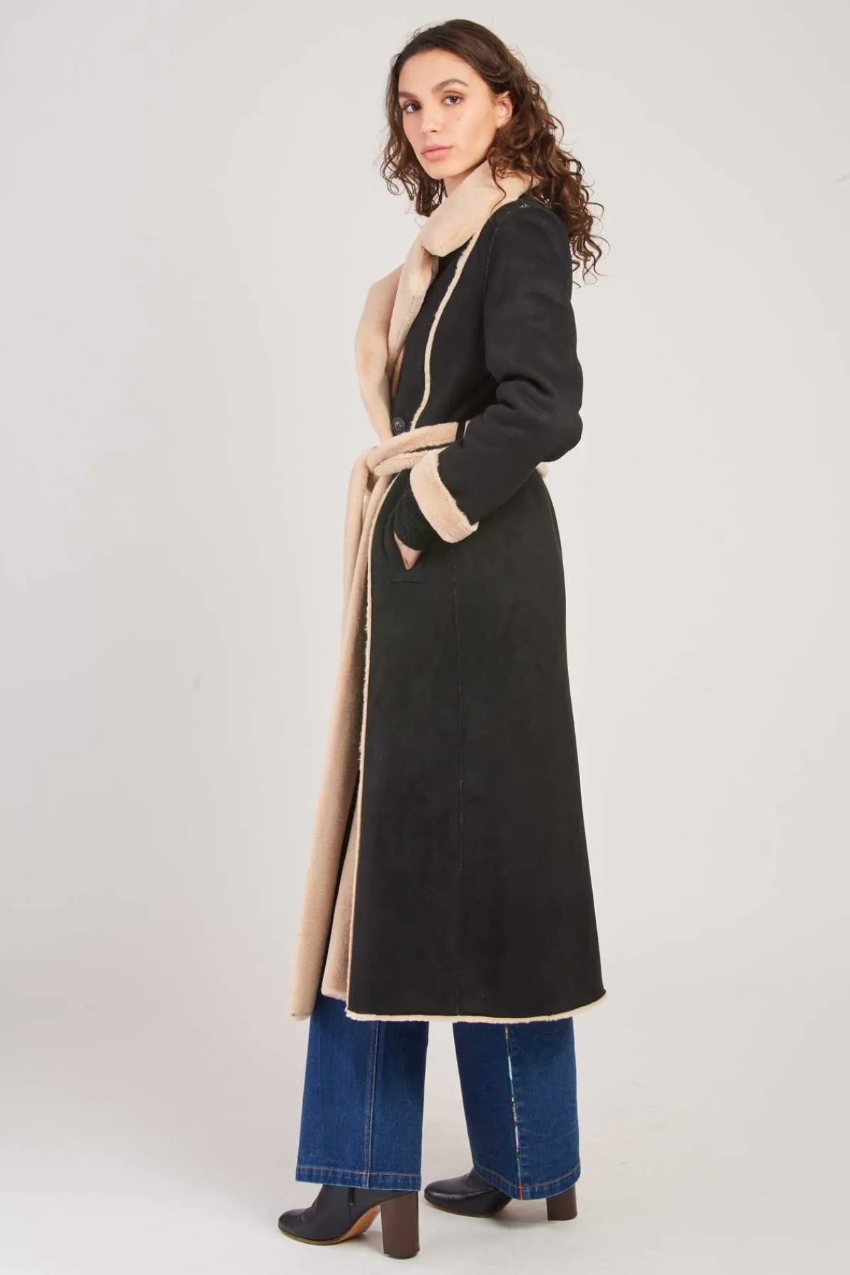 Flash Sale Manteau long reversible en fausse fourrure LÉONIE Les Manteaux, Vestes & Doudounes