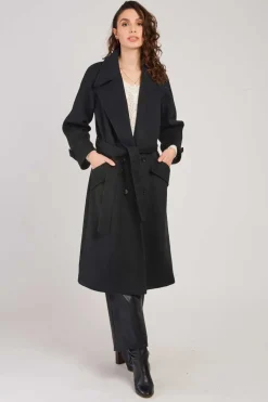 New Manteau long uni avec une ceinture LOYALE Les Manteaux, Vestes & Doudounes