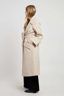New Manteau long uni avec une ceinture LOYALE Les Manteaux, Vestes & Doudounes