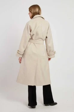 New Manteau long uni avec une ceinture LOYALE Les Manteaux, Vestes & Doudounes