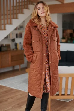 Discount Manteau matelassé et fausse fourrure FIRMINE Les Manteaux, Vestes & Doudounes